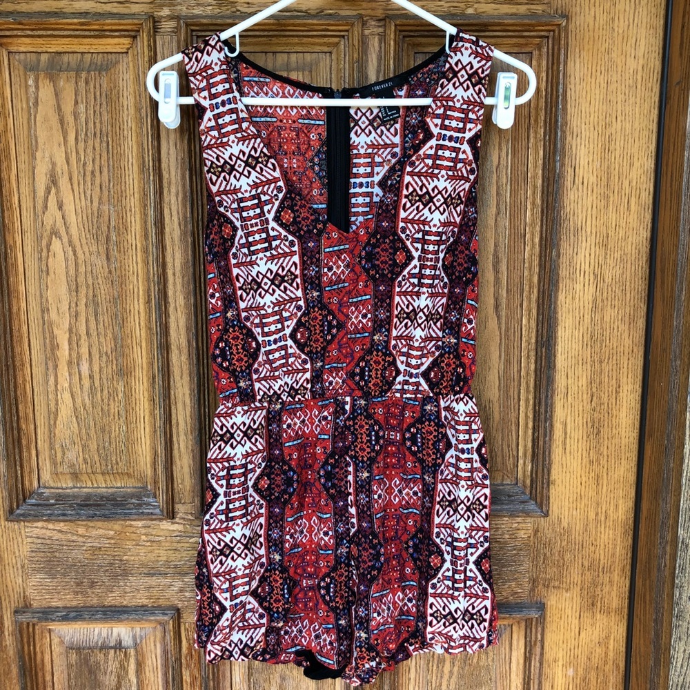 Rustic, aztec print romper